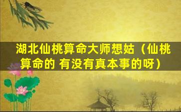 湖北仙桃算命大师想姑（仙桃算命的 有没有真本事的呀）